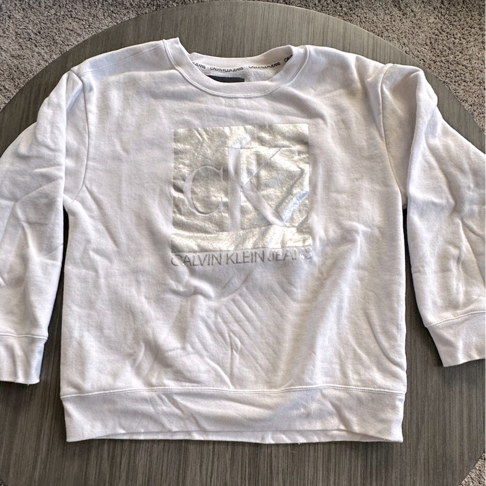 White Calvin Kline Jeans Crew Neck